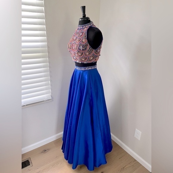 Jovani Two Piece High Neck Evening Dress - Picture 6 of 15